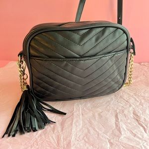 Kate and Alex Black and Gold Crossbody Handbag